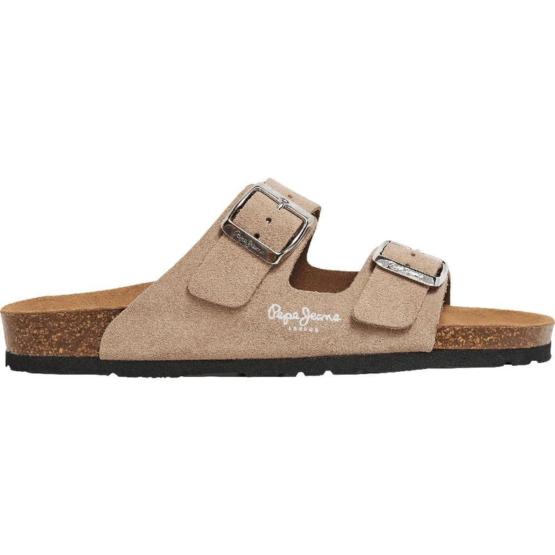 Pepe Jeans Women's Oban Suede W Sandal, Beige (Pop White), 5 - Image 1