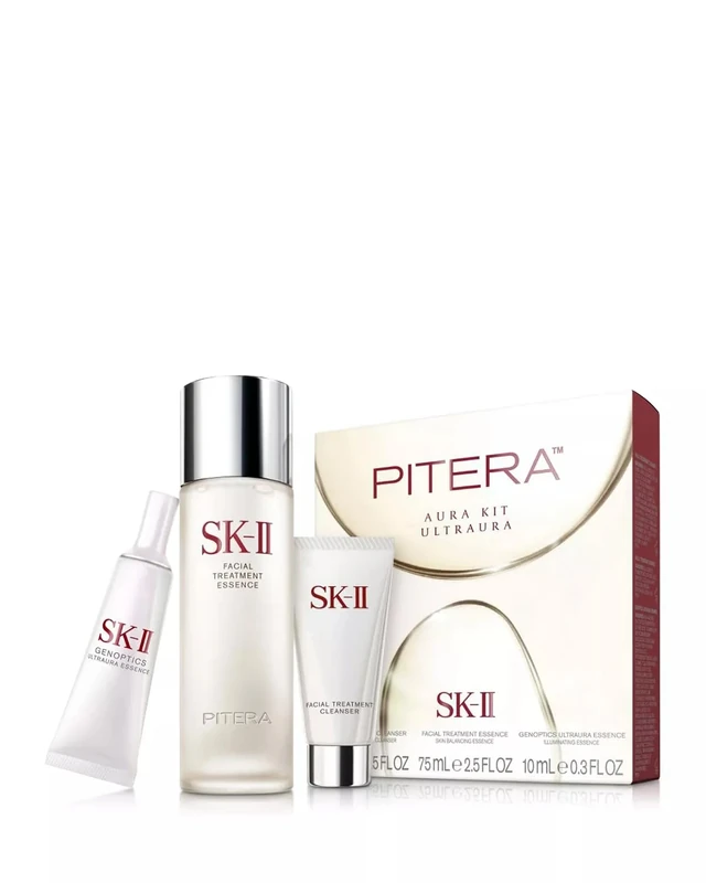 SK-II Pitera Aura Ultraura 3- Piece Kit (2.5 Oz Facial Treatment Essence/ 0.57 Oz Facial Treatment Cleanser/ 0.33 Oz Genoptics Ultraura Essence Serum)