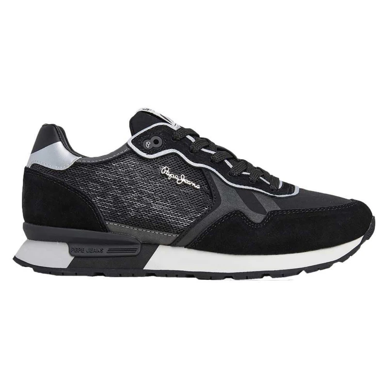 Pepe Jeans Women's Brit Sequins W Sneaker, Black (Black), 6