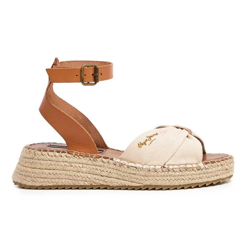 Pepe Jeans Kate One White Off White Wedge Sandal, 5 UK