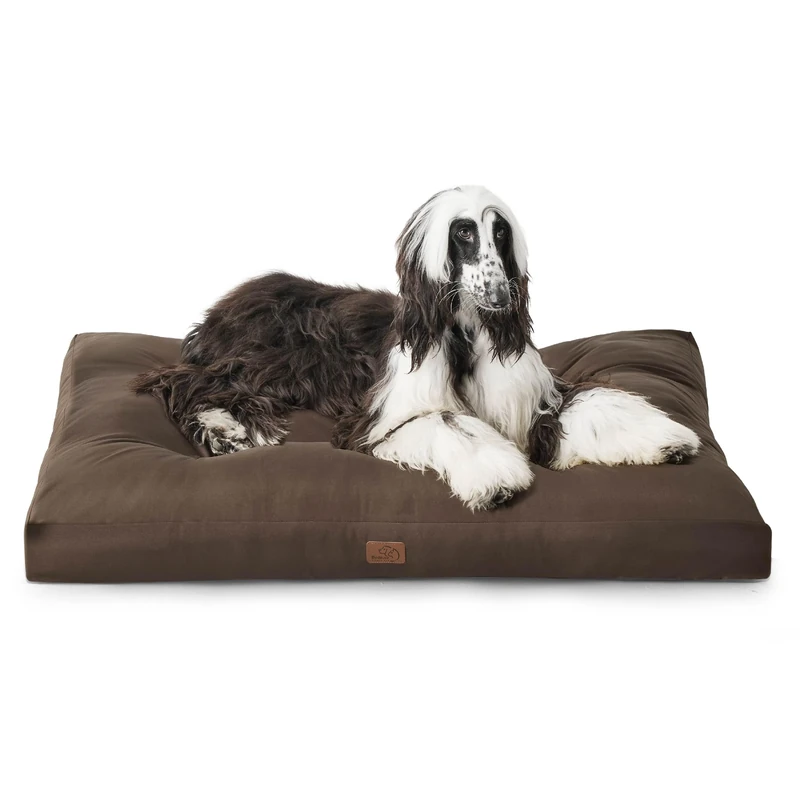 Bedsure Washable Dog Bed Large XXL - 120x90x10cm Extra Large Dog Bed Mattress with Oxford Fabric, Water Resistant Dog Pillow Bed for Crate, Flat Dog Cushion Beds, Brown