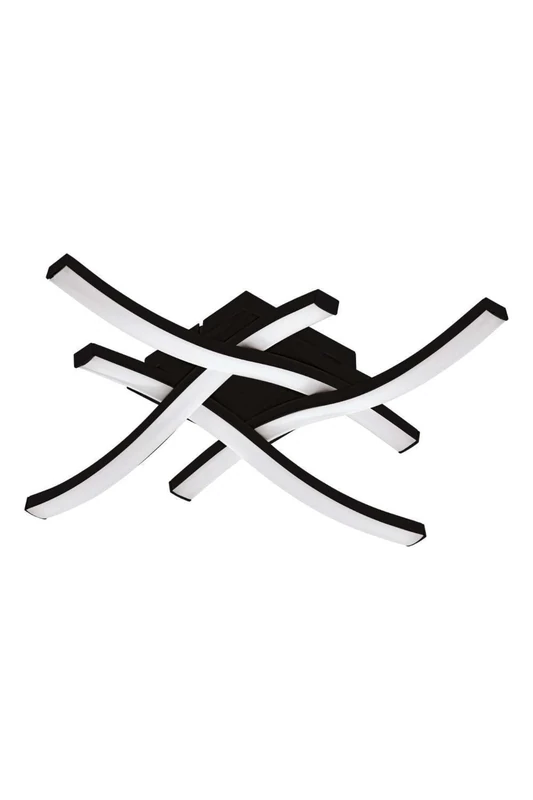 Eglo LED Ceiling Light Cabezas-E, Rod-Shaped Lamp, Kitchen Fixture Made of Metal and Plastic in Black White, Lamp for Office, Neutral 40 x cm