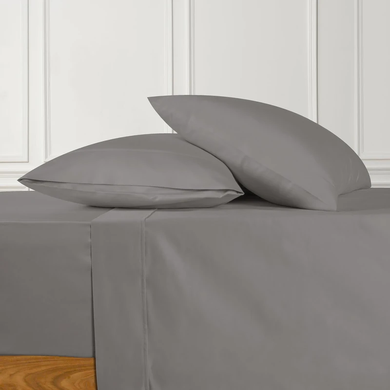 URBANHUT 100% Cotton Sheets Full Size, Signature Series 4Pc Sheet Set Bed Sheet for Full Size Bed, Sateen Weave Sheets, 16'' Elasticized Deep Pocket - Dark Grey