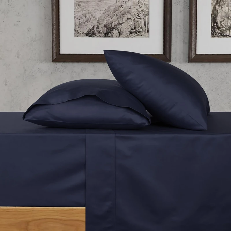 URBANHUT 100% Cotton Sheets King Size, for Everyday Use - Navy