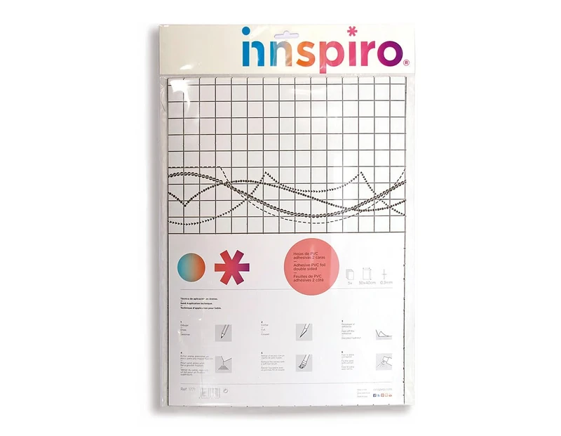 INNSPIRO PVC Sand Sheets Adhesive Coloured 2 Sides 30 x 40 cm 0.3 mm Thickness 5u