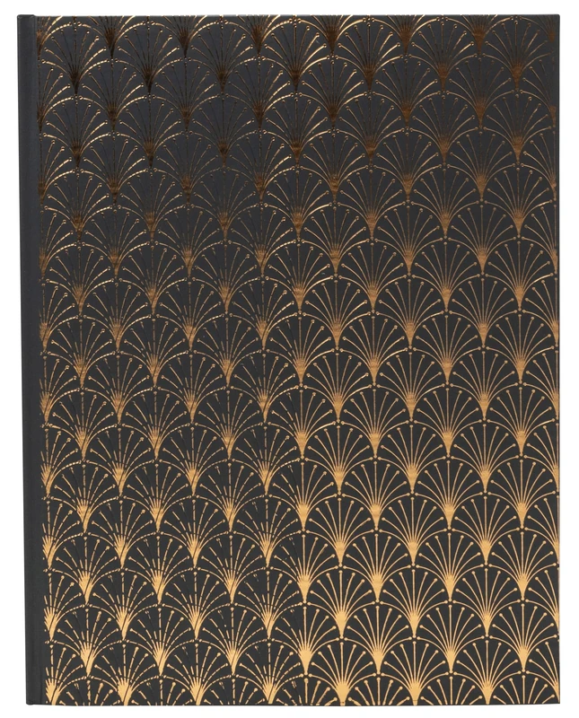 Exacompta - Ref 47985E -1 NeoDeco guest book - Wedding and birthday book - Large vertical format 27 x 22 cm - Glossy effect cover - Gold spine - 100 plain white pages - Colour: black