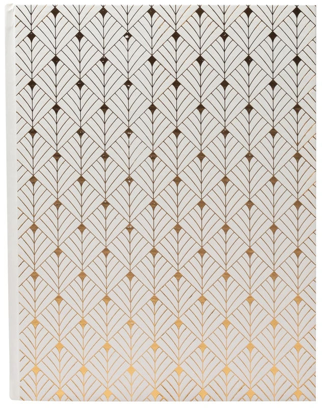 Exacompta - Ref 47987E -1 NeoDeco guest book - Wedding and birthday book - Large vertical format 27 x 22 cm - Glossy effect cover - Gold spine - 100 plain white pages - Colour: white