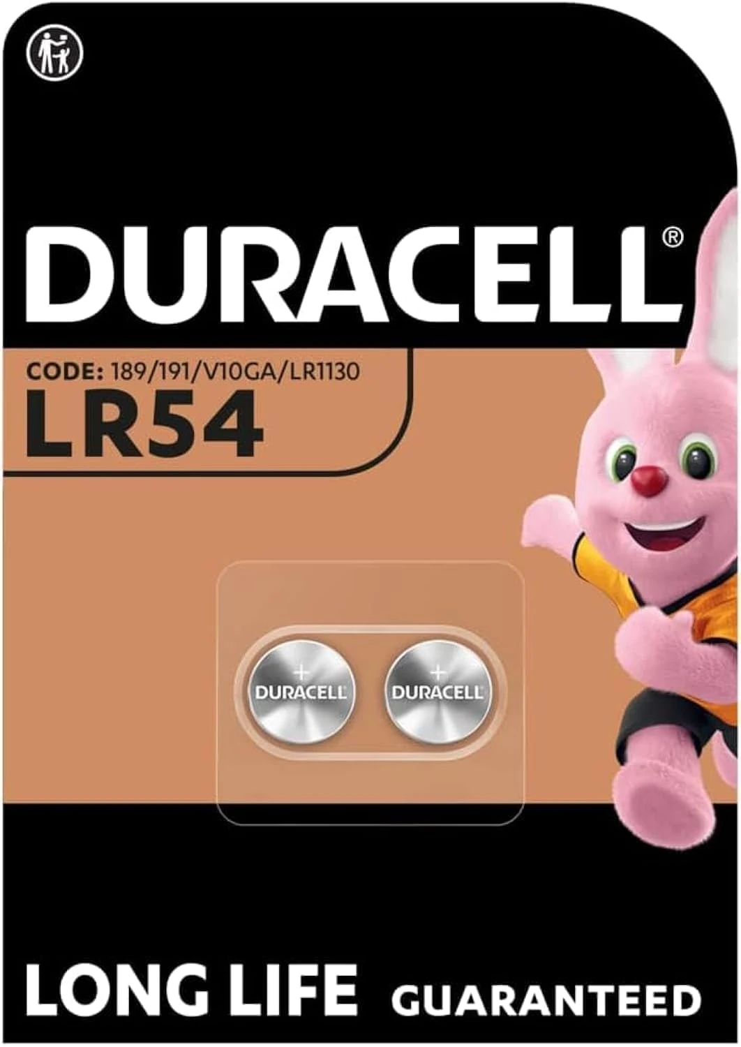 2 x Duracell LR54 (1 blister with 2 batteries), 2 batteries (LR1130/V10GA/189/191)