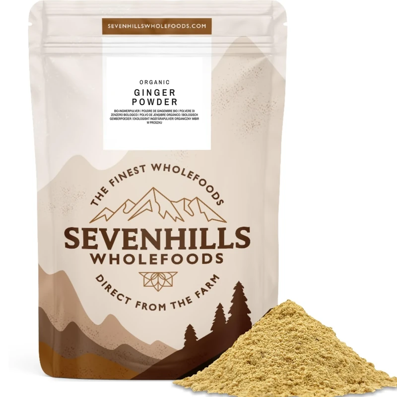 Sevenhills Wholefoods Organic Ginger Powder 400g | 100% Pure & Natural | Ideal for Drinking, Cooking, and Baking | GMO-free | Gluten-free