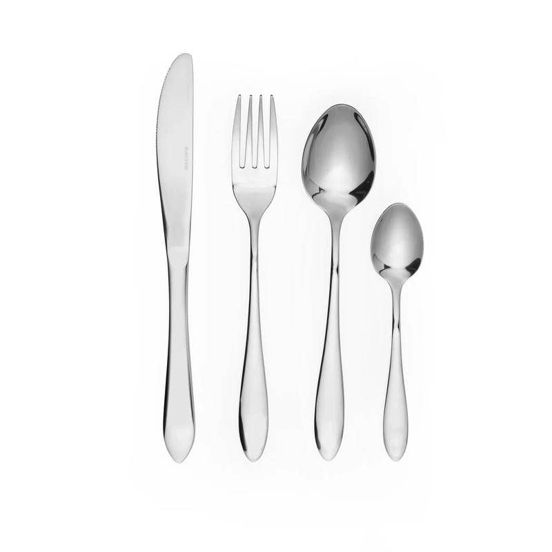 Salter COMBO-8754 Harrogate 48-Piece Cutlery Set - Flatware Service for 12, Includes Knives, Forks, Tablespoons and Teaspoons, Stainless Steel Silverware, Dishwasher Safe Tableware, 25 Year Guarantee