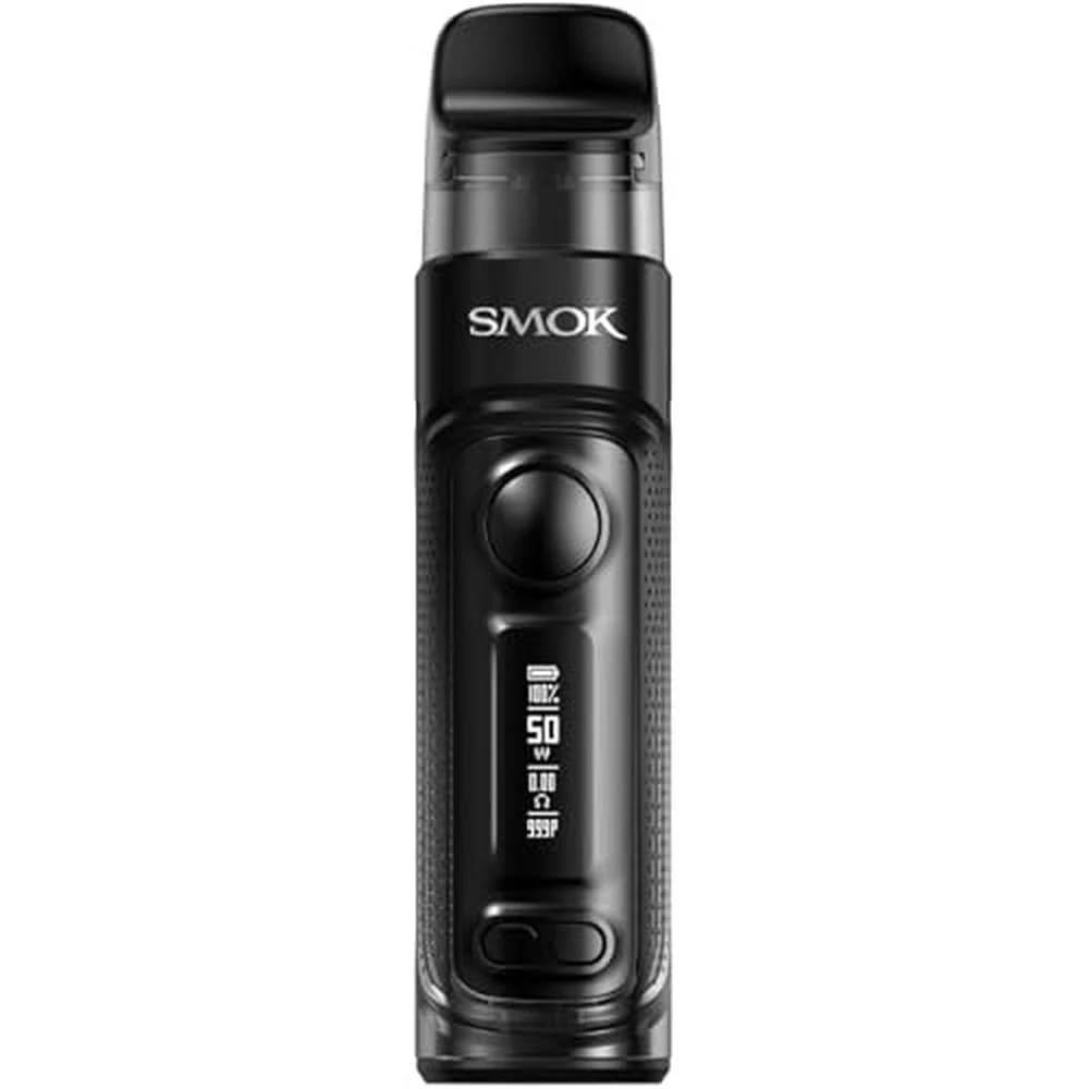 Smok RPM C Vape Starter Pod Kit 1650mAh Integrated Battery 50W Adjustable Airflow 2X RPM 2 Coils No Nicotine (Transparent Black)