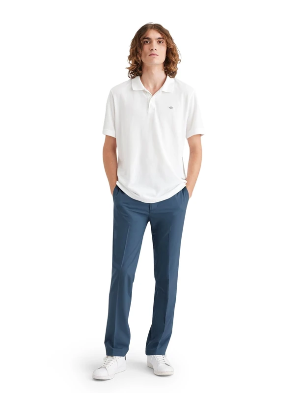 Dockers Men's GO Signature Khaki Slim Bottoms, Vintage Indigo, 3W 34L