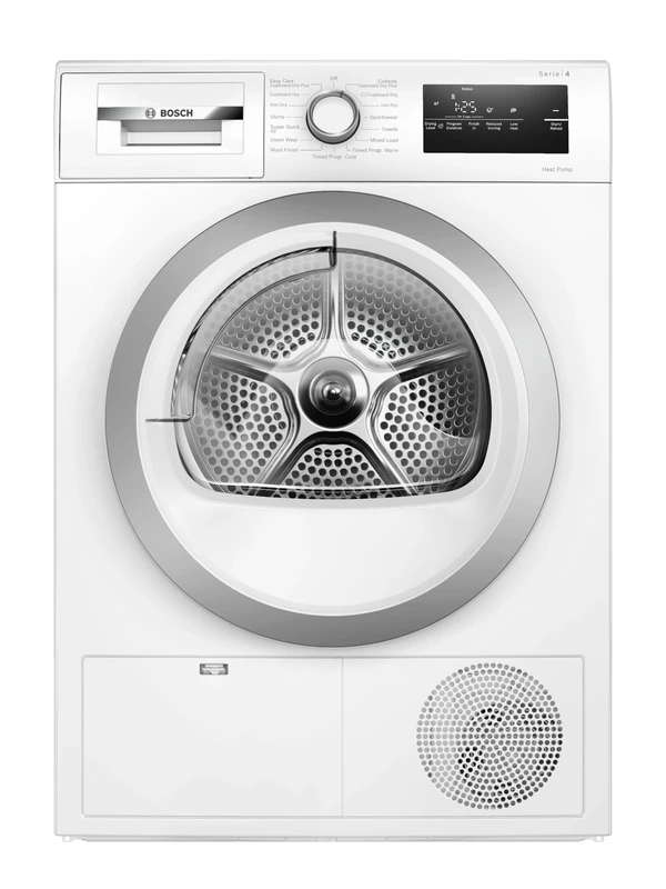 Bosch WTH85223GB Heat Pump Tumble Dryer with 8kg Capacity, AutoDry, A++ Energy Rating, AntiVibration Design, White, Freestanding