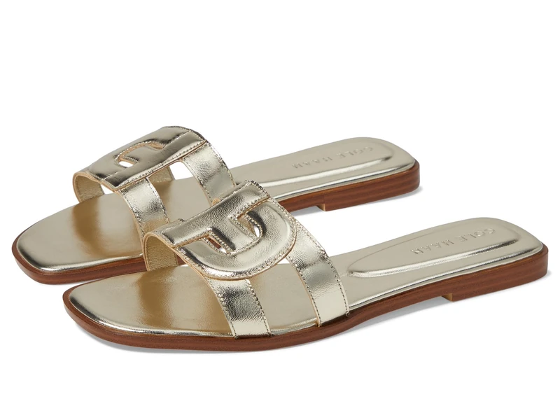 Cole Haan Womens Chrisee Flats Sandals Gold 4 UK