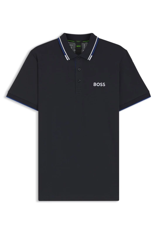 BOSS Mens Paddy Pro Contrast-Logo Polo Shirt in a Cotton Blend - Image 1