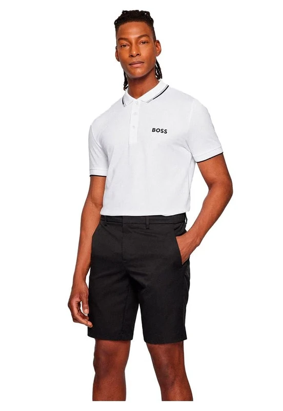 BOSS Mens Paddy Pro Contrast-Logo Polo Shirt in a Cotton Blend