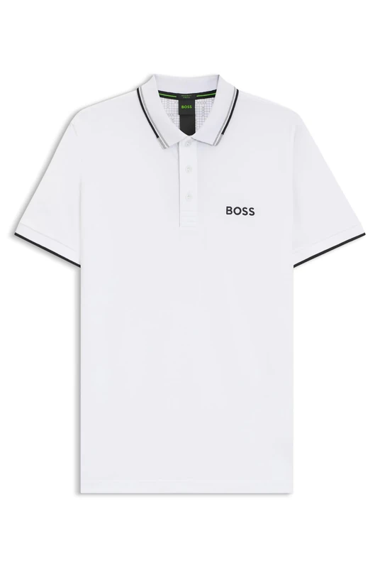 BOSS Mens Paddy Pro Contrast-Logo Polo Shirt in a Cotton Blend - Image 1
