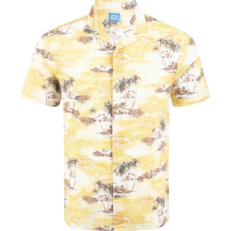 Panareha Men's Hawaiian Aloha Shirt KALAPAKI Yellow (XL) - Image 1