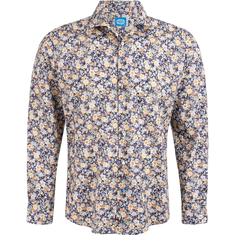 Panareha Men's Floral Shirt Positano Navy, Yellow (M)