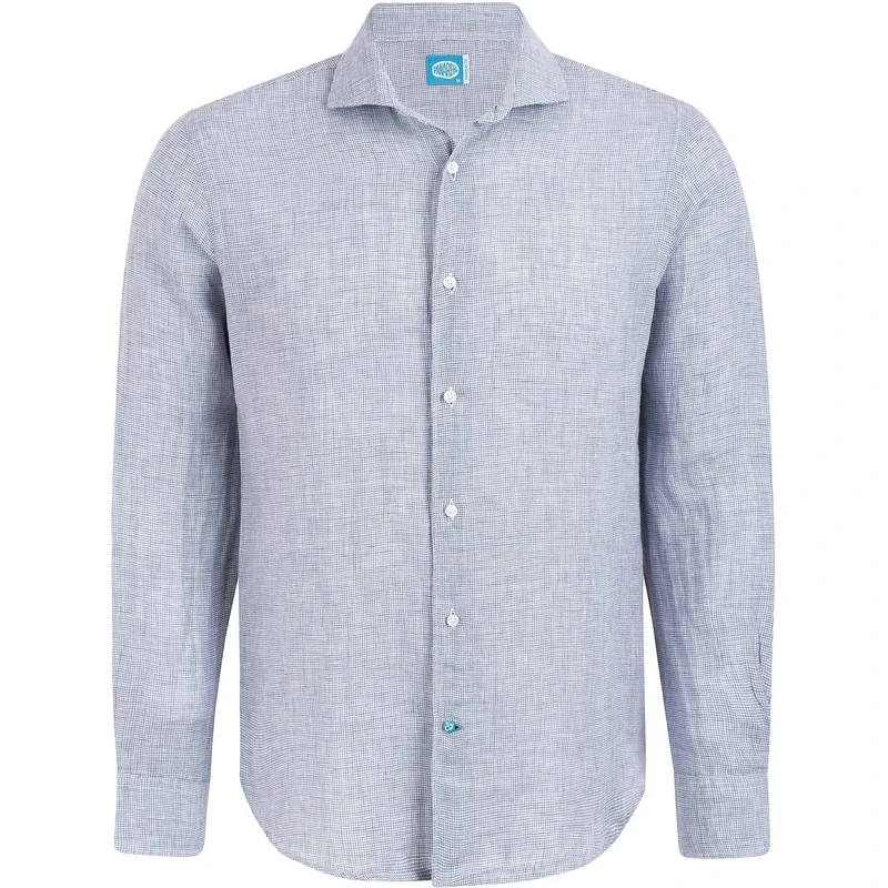 Panareha Men's Vichy Linen Shirt Krabi Grey (M)