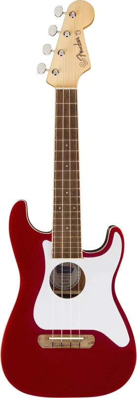 Fender Fullerton Strat® Uke, Walnut Fingerboard, White Pickguard, Candy Apple Red