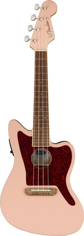 Fender Fullerton Jazzmaster® Uke, Walnut Fingerboard, Tortoiseshell Pickguard, Shell Pink