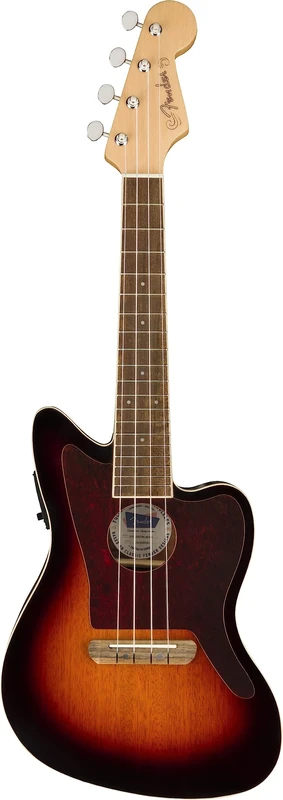 Fender Fullerton Jazzmaster® Uke, Walnut Fingerboard, Tortoiseshell Pickguard, 3-Colour Sunburst