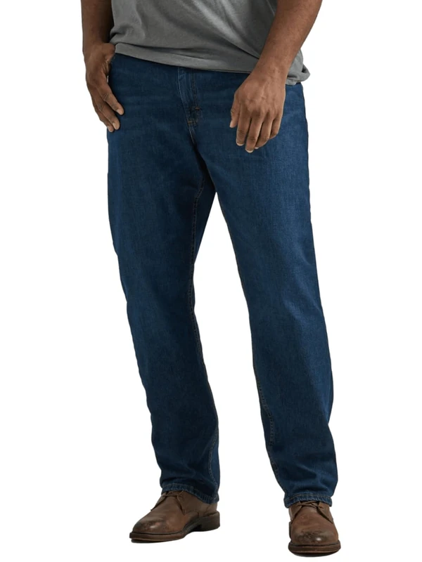 Lee Men's Big & Tall Legendary Relaxed Straight Jean, Night Shade, 44W x 29L