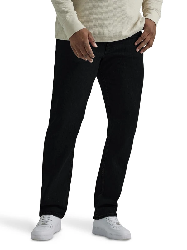 Lee Men's Big & Tall Legendary Regular Straight Jean, Overdye Black, 48W x 32L, Overdye Black, 48W x 32L