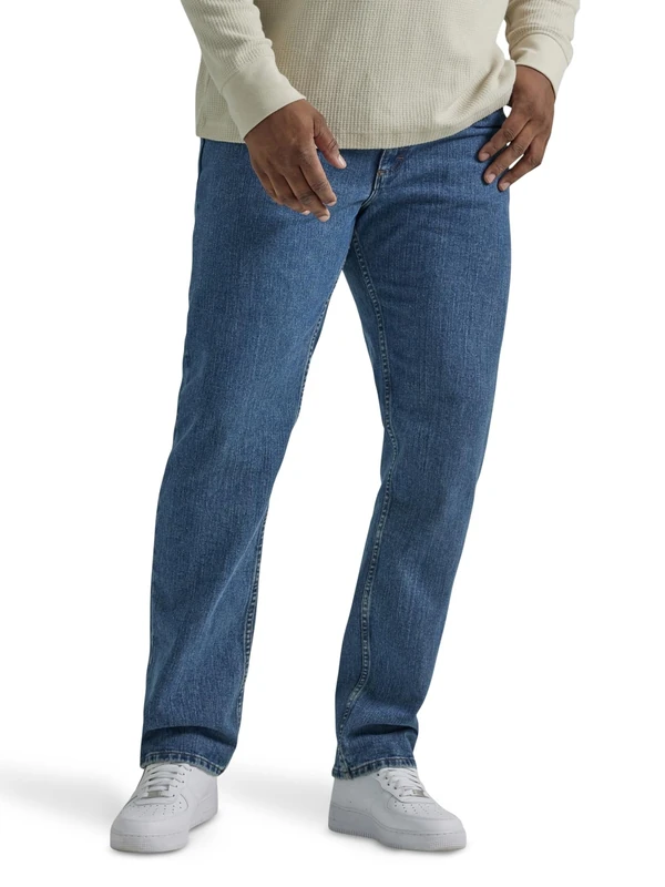 Lee Big & Tall Legendary Regular Straight Men's Jeans, Pepper Stone, 46W x 30L