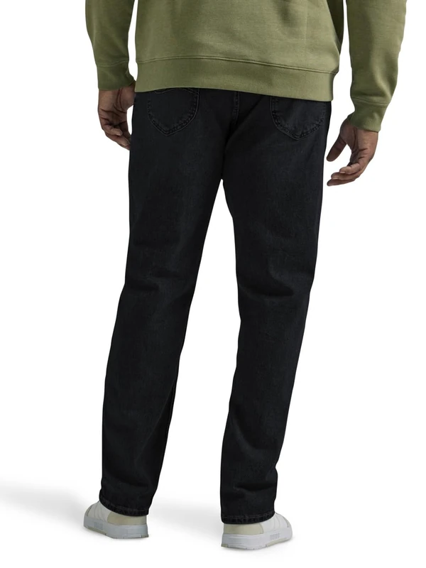 Lee Men's Big & Tall Legendary Relaxed Straight Jean, Overdye Black, 58W x 30L