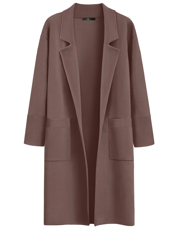 LILLUSORY Women's Long Dressy Cardigan Sweaters Fall Oversized Coatigan Jackets 2025 Knit Business Casual Winter Coats, Nutmeg, M