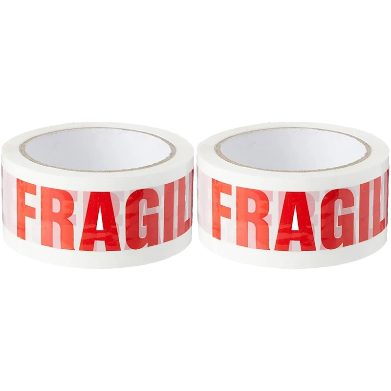 Triplast 48 mm x 66 m Fragile Printed Low Noise Parcel Packing Tape (Pack of 2)