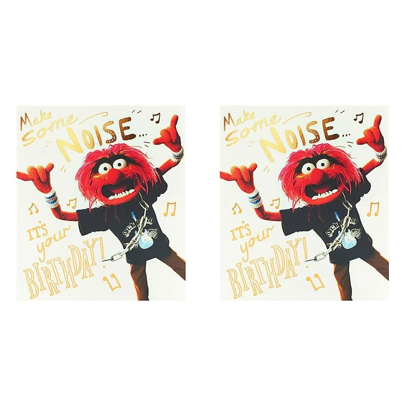 UK Greetings Funny Birthday Card - The Muppets Birthday Card - Birthday Card for Him - Humour Birthday Card - Animal From the Muppets Fun Design,159mm x 184mm (Pack of 2) - Image 1