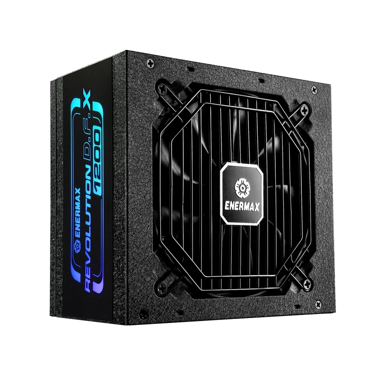 ENERMAX REVOLUTION D.F. X 1200W Full Modular ARGB Power Supply 140mm - ATX 3.0 & PCIe 5.0 Compliant – ARGB Side Panel - 600W 12VHPWR Cable - 80 Plus Gold - 100% Jap Capacitors - Semi-Fanless Tech - Image 1