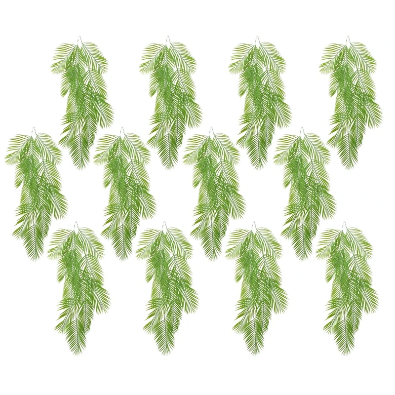 Pack of 12 x 120cm Artificial Hanging Palm Leaves Plant
