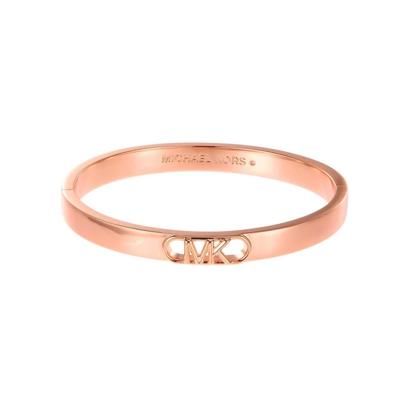 Michael Kors Women's Premium MK Statement Link 14K Rose Gold-Plated Empire Link Bangle Bracelet, MKJ828700791
