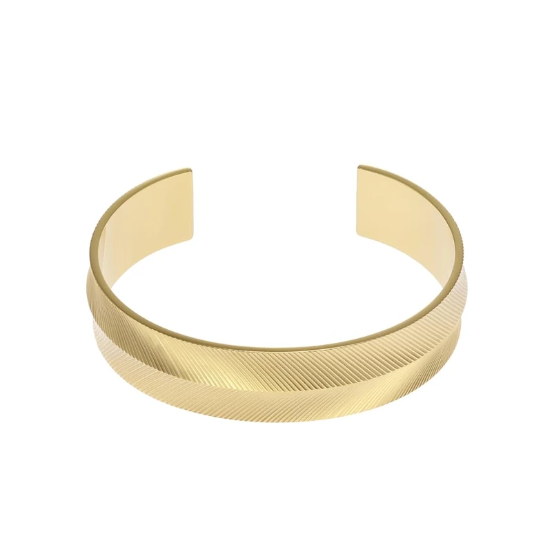 Fossil Women's Stainless Steel with open Cuff bangle bracelet