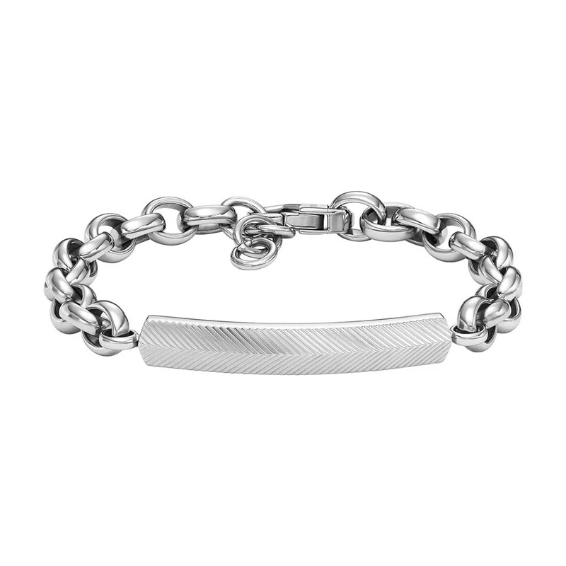 Fossil men's link bracelet Harlow Linear Texture stainless steel, JF04569040