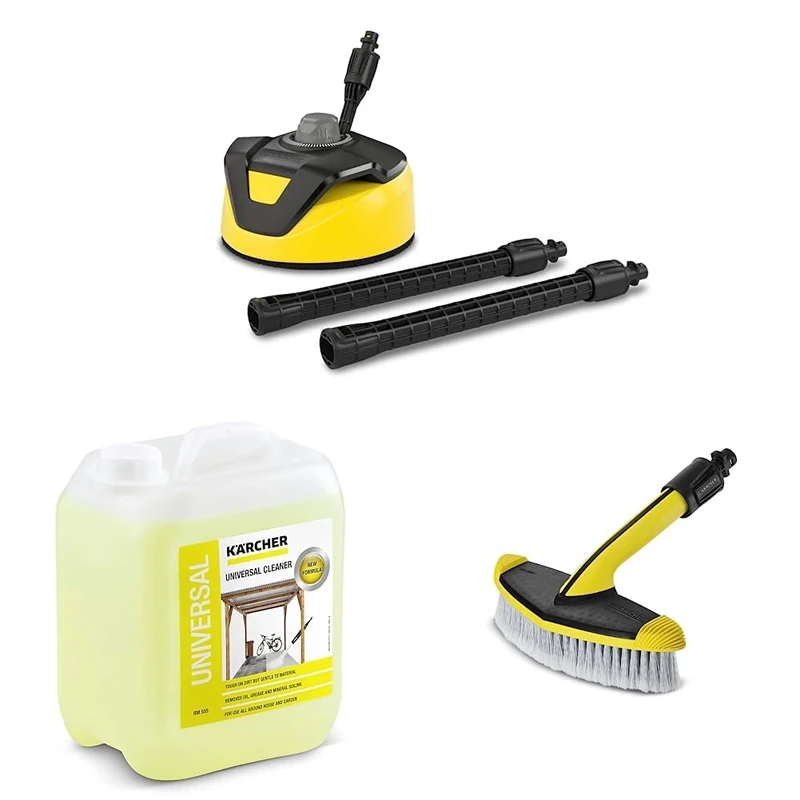 Kärcher T 5 Patio Cleaner, 5 L Canister Pressure Washer Detergent, and Soft Washing Brush - Universal Cleaner Accessories