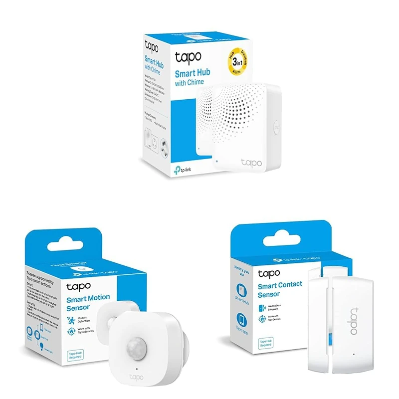 TP-Link Tapo Smart Iot Hub with Chime, Works with Tapo Smart Switch & Motion Sensor, Flexible Sensitivity Control & Door/Window Contact Sensor, Real-Time Monitor