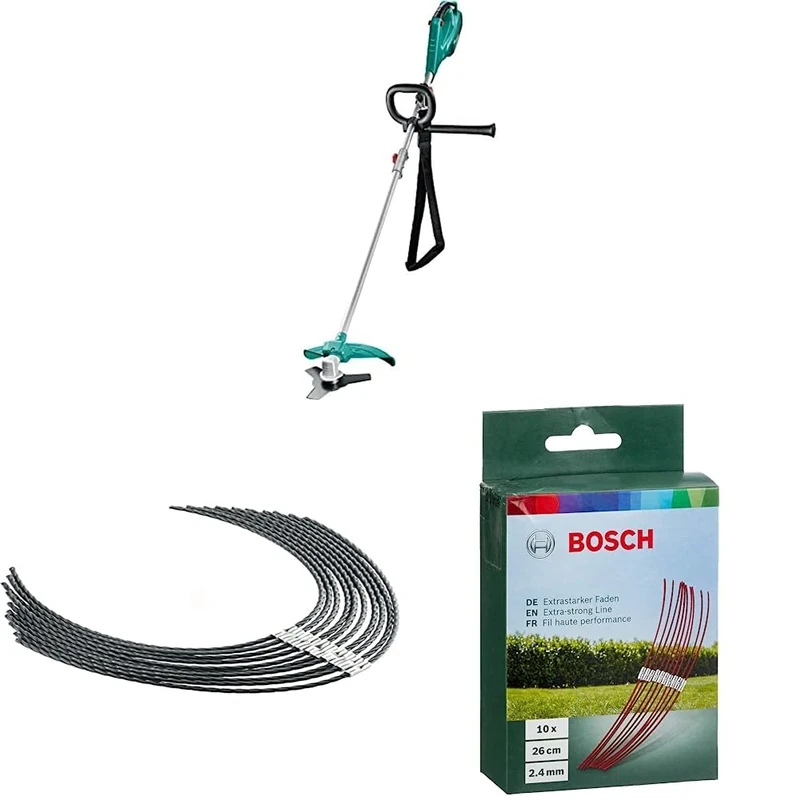 Bosch Brush Cutter AFS 23-37 (950 W, cutting diameter blade: 23 cm, cutting diameter line: 37 cm, in carton packaging) & Bosch Extra Strong Cutting Thread 26cm (10 pack)
