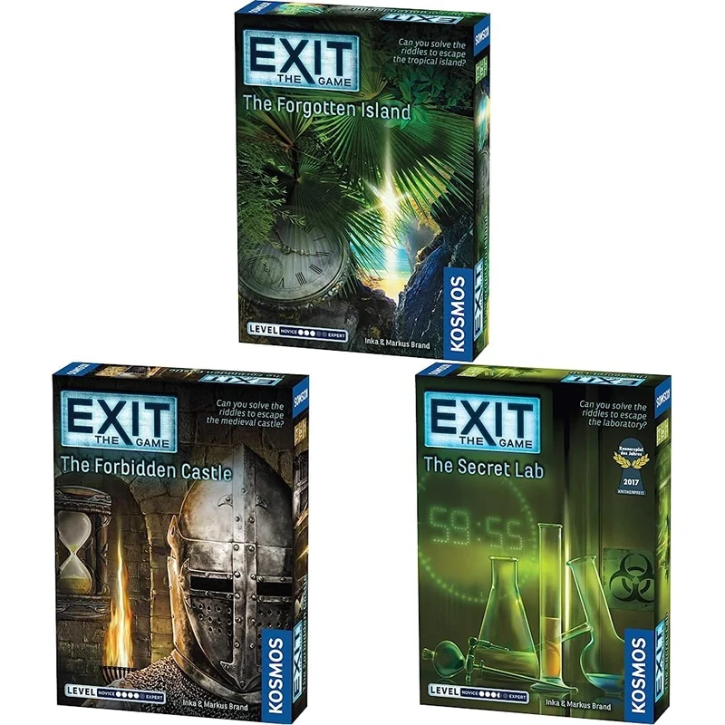 Thames & Kosmos EXIT Games - The Forgotten Island & The Forbidden Castle - Levels: 3 & 4 - The Secret Lab - Level 3