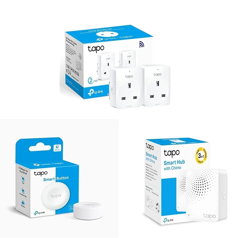 TP-Link Tapo: Smart Plug With Energy Monitoring, Button & IoT Hub With Chime - Works With Switch