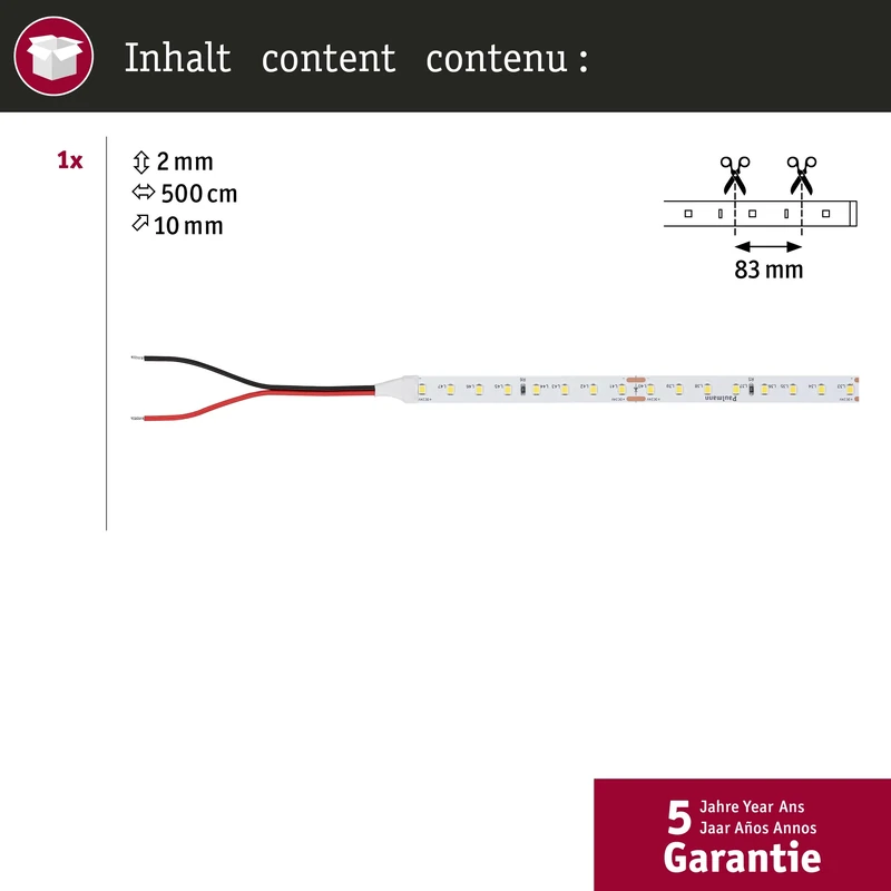 Paulmann 78443 Pro LED Strip Gold P150 940 5m 30W 790lm/m 96 LEDs/m 4000K LED Strip