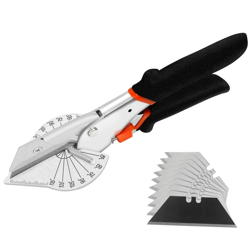 FLORA GUARD Miter Shears 45-135 Angle Trim Cutter +10 Spare Blades