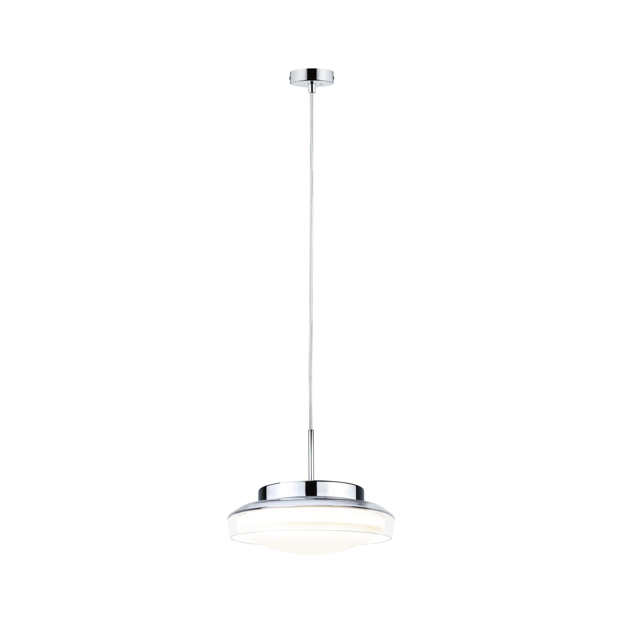 Paulmann 71080 LED Pendant luminaire Selection Bathroom Luena IP44 11.5W Glass, Chrome Bathroom luminaire