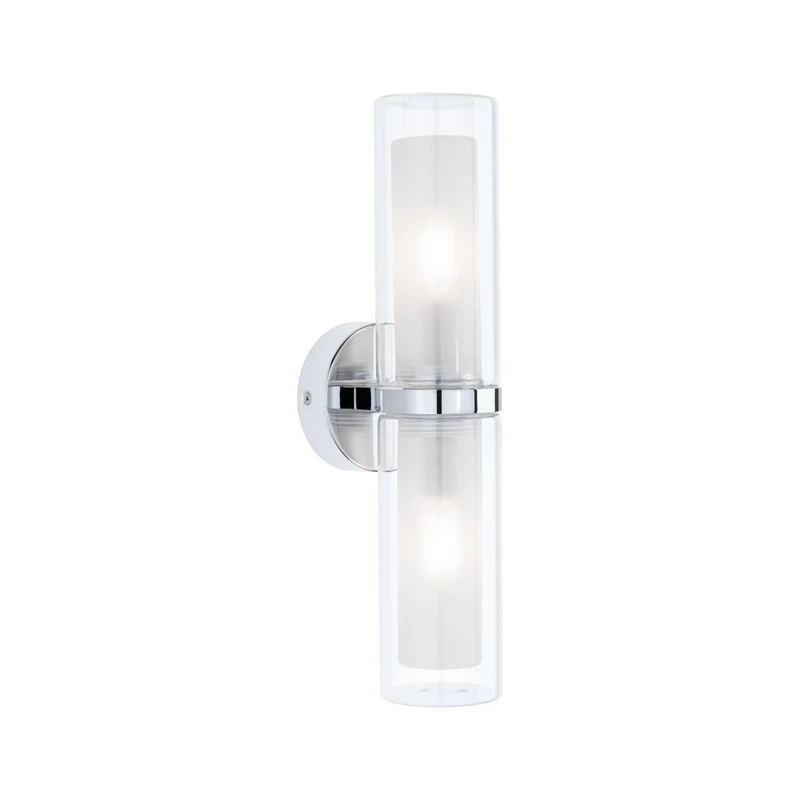 Paulmann 71077 Wall luminaire Selection Bathroom Luena IP44 E14 230V max. 2x20W dimmable Chrome Glass Bathroom luminaire