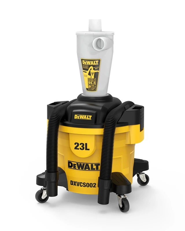 DEWALT DXVCS002 Cyclone Vacuum Cleaner Filter Powder Dust Collector (separates 99% of material before it hits your vacuum) Filter Cyclone Separator Extraction Workshop with 23L Dust Tank