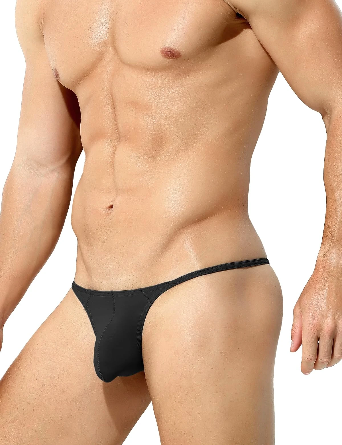 Casey Kevin Men's Sexy Thong Underwear Low Rise G String for Male CK3013-Black Small